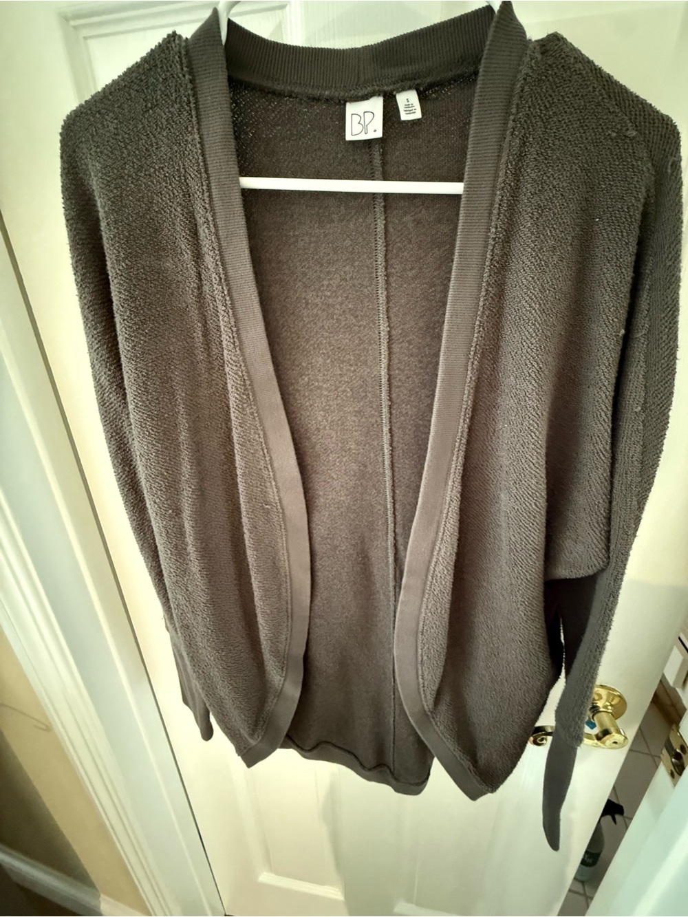 bp Charcoal Open-Front Knit Cardigan